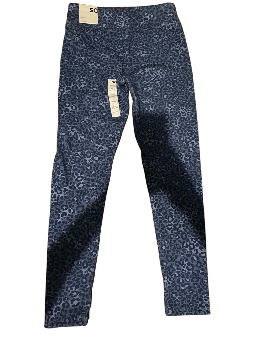 SO Girls' Navy Leopard-Print Leggings